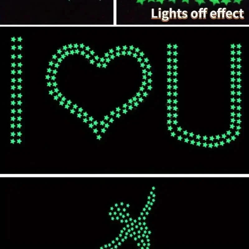 175-Pieces: Reusable Glow-in-the-Dark Star Wall Stickers with Shimmery Finish DailySale