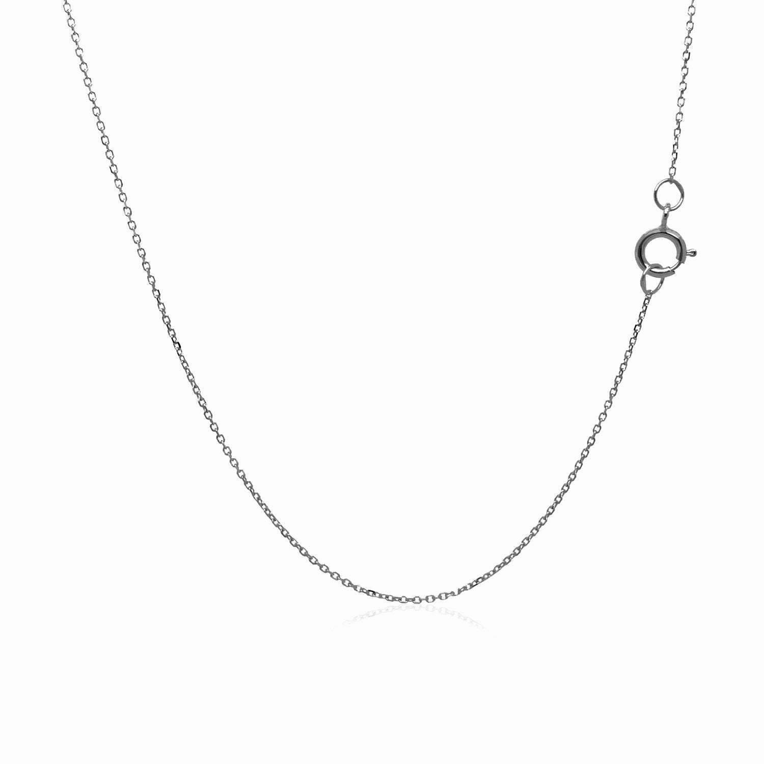 14k White Gold Diamond Cut Cable Link Chain 0.7mm Bids.com