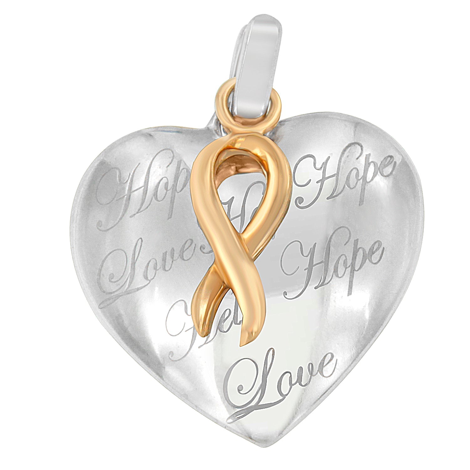 10K Yellow Gold Over Silver Heart Pendant Necklace Bids.com