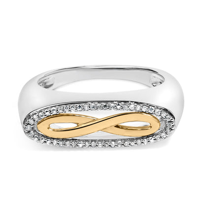 14K Yellow Gold Plated Sterling Silver Diamond Accent Infinity Ring Bids.com