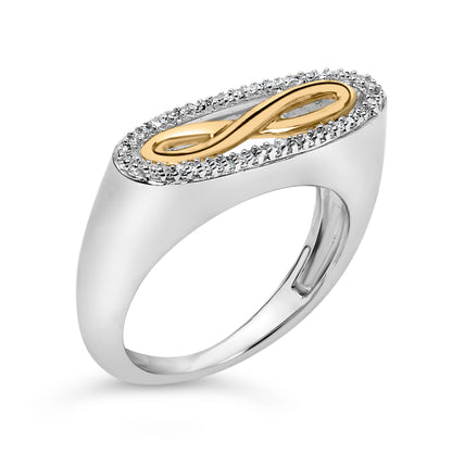 14K Yellow Gold Plated Sterling Silver Diamond Accent Infinity Ring Bids.com