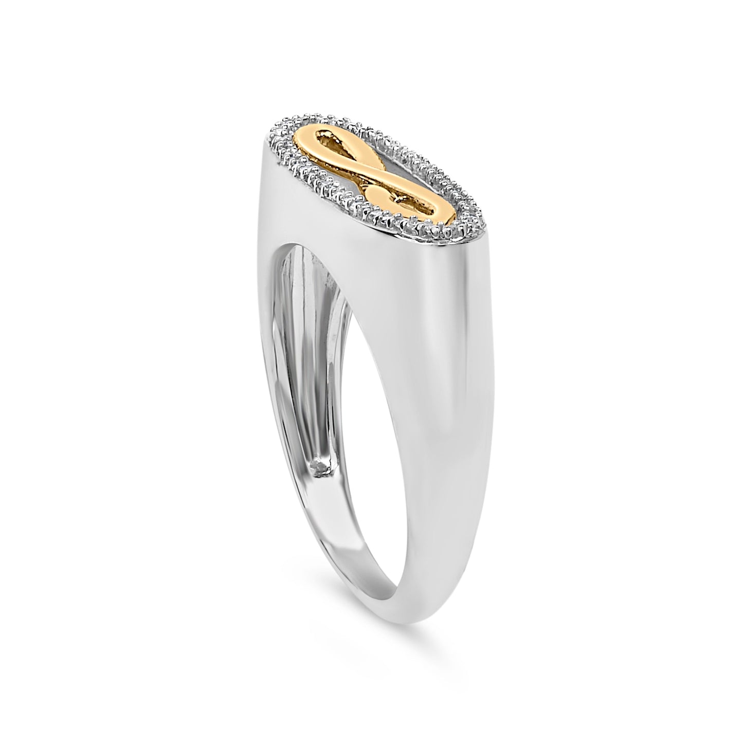 14K Yellow Gold Plated Sterling Silver Diamond Accent Infinity Ring Bids.com