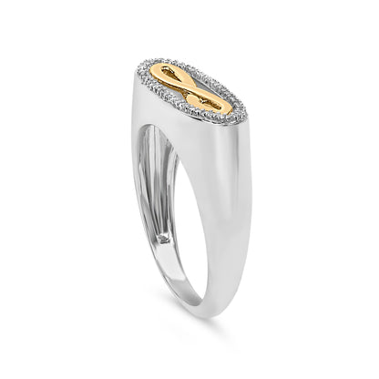 14K Yellow Gold Plated Sterling Silver Diamond Accent Infinity Ring Bids.com