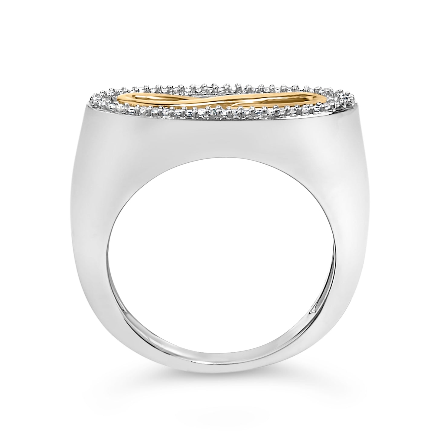 14K Yellow Gold Plated Sterling Silver Diamond Accent Infinity Ring Bids.com