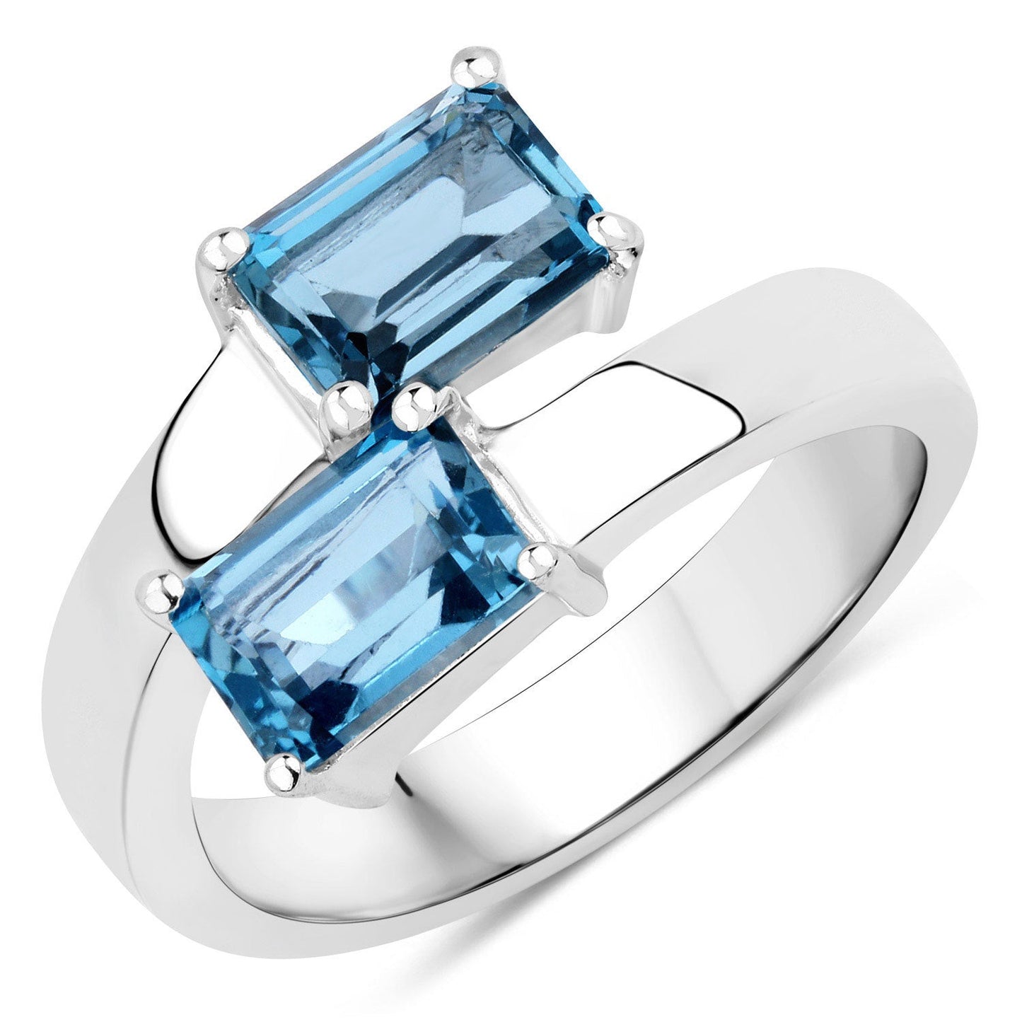 2.40 Carat Genuine London Blue Topaz .925 Sterling Silver Ring Bids.com