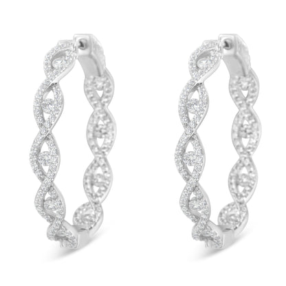 10K White Gold Diamond Hoop Earrings (1 1/2 cttw, H-I Color, I1-I2 Clarity) Bids.com