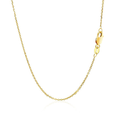 14k Yellow Gold Diamond Cut Cable Link Chain 1.1mm Bids.com