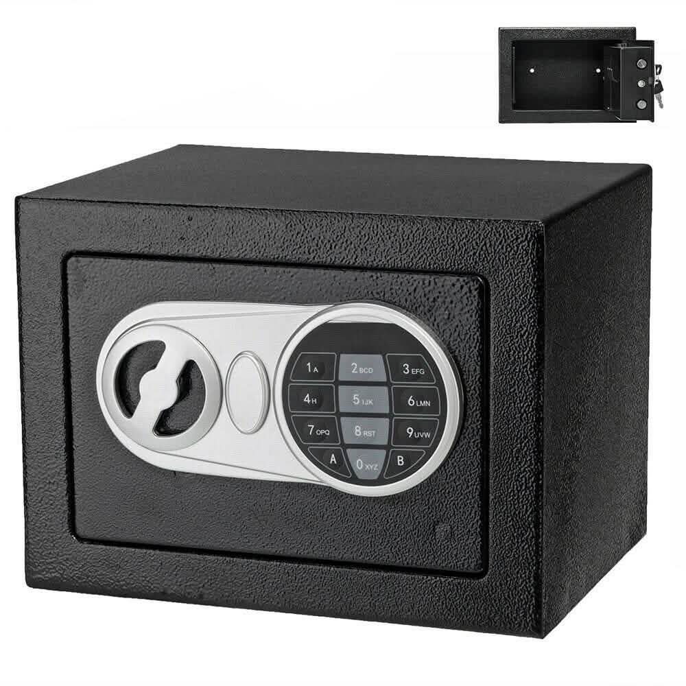 17E Home Use Upgraded Electronic Password Steel Plate Safe Box Black DailySale
