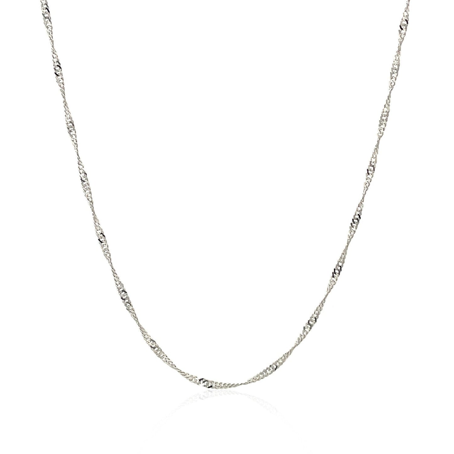 14k White Gold Singapore Chain 1.5mm Bids.com