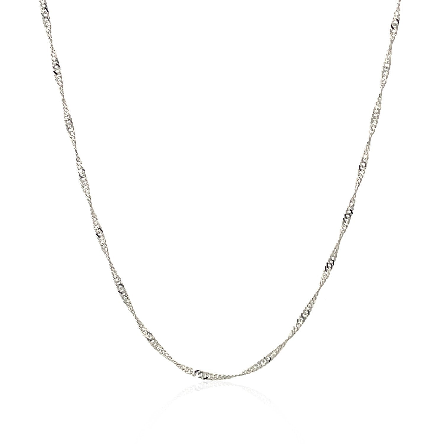 14k White Gold Singapore Chain 1.5mm Bids.com