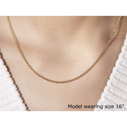 14k Yellow Gold Round Cable Link Chain 1.9mm Bids.com