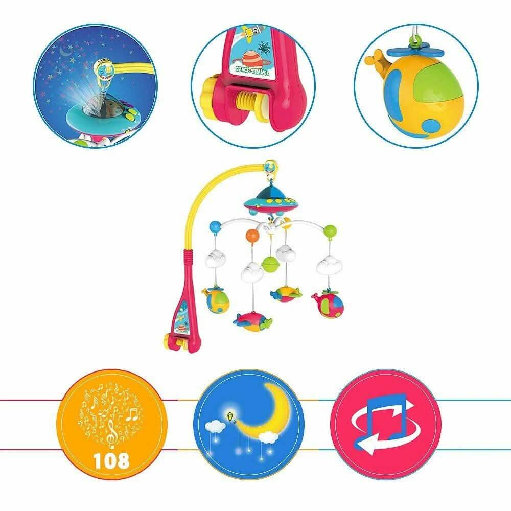 180 Melodies Music Crib Toy Twinkle Light Mobile Cot Bed Bell Box Baby Rattles DailySale
