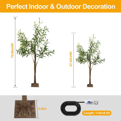 180-Pieces LED Beads Lighted Olive Tree with Warm Light with Remote 8 Lighting Modes 10 Adjustable Brightness DailySale