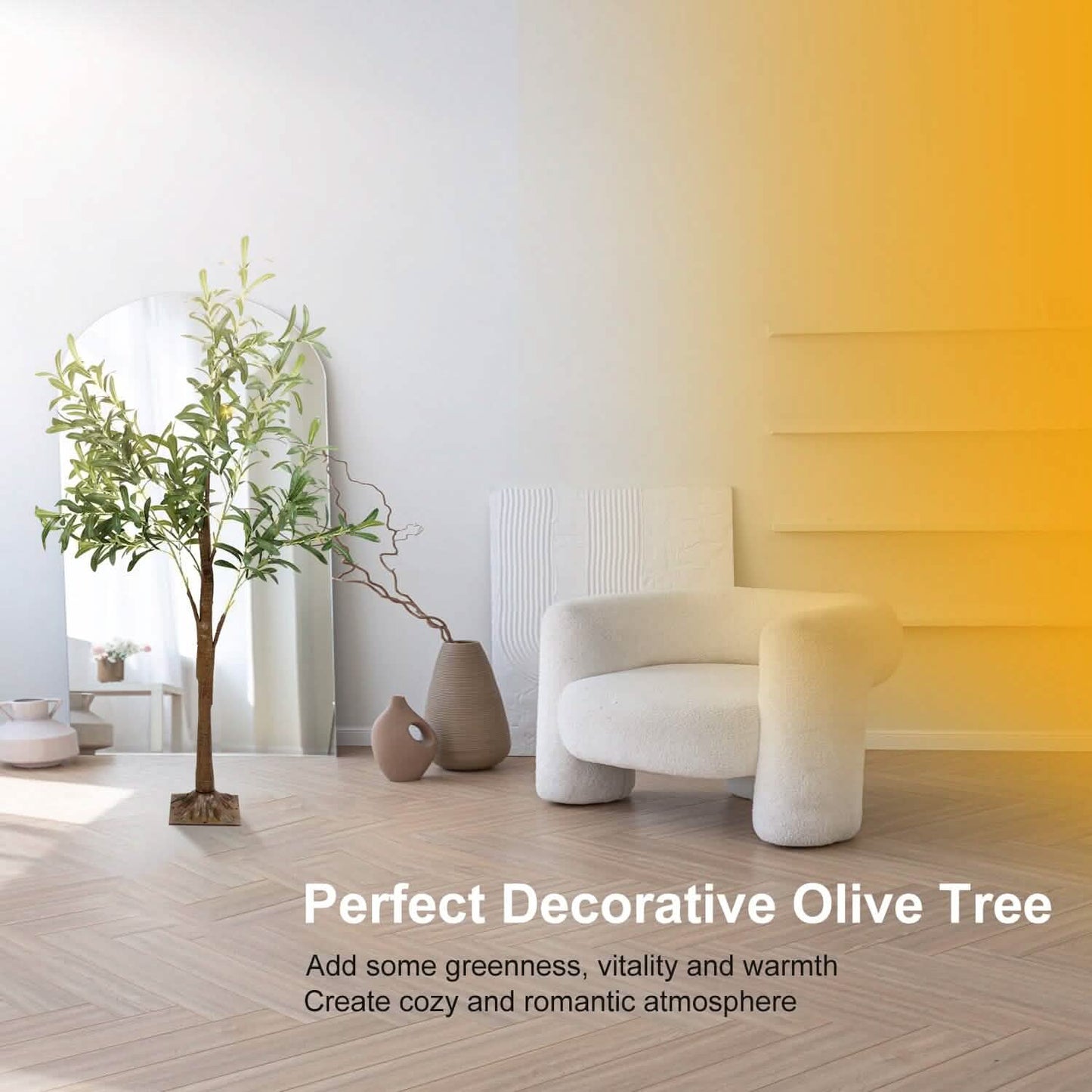 180-Pieces LED Beads Lighted Olive Tree with Warm Light with Remote 8 Lighting Modes 10 Adjustable Brightness DailySale