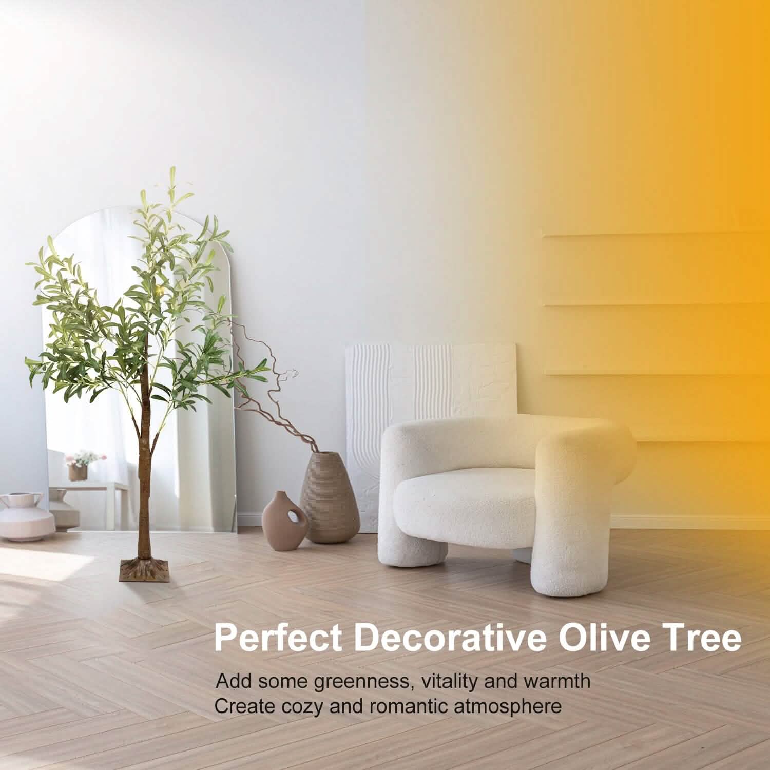 180-Pieces LED Beads Lighted Olive Tree with Warm Light with Remote 8 Lighting Modes 10 Adjustable Brightness DailySale