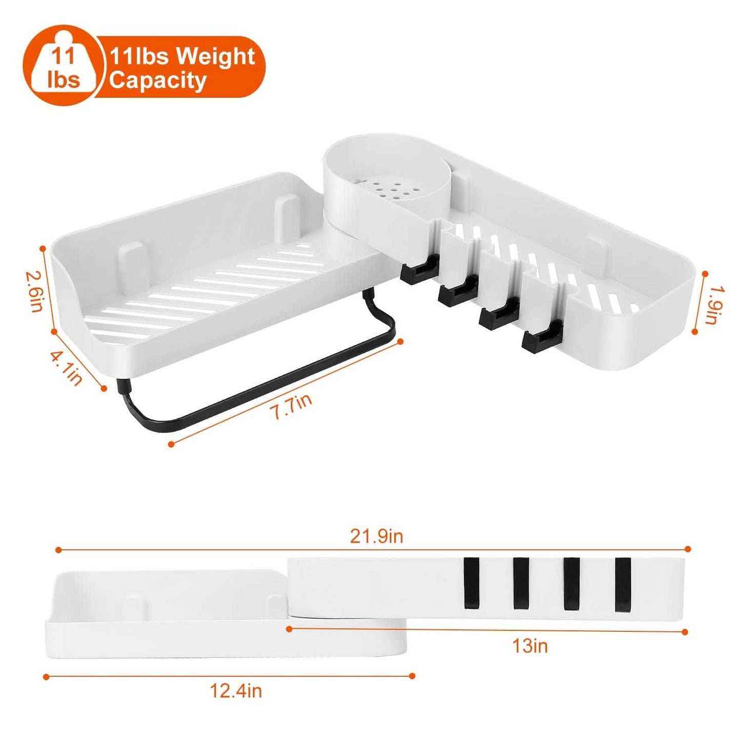 180° Rotatable Bathroom Corner Caddy Shelf DailySale