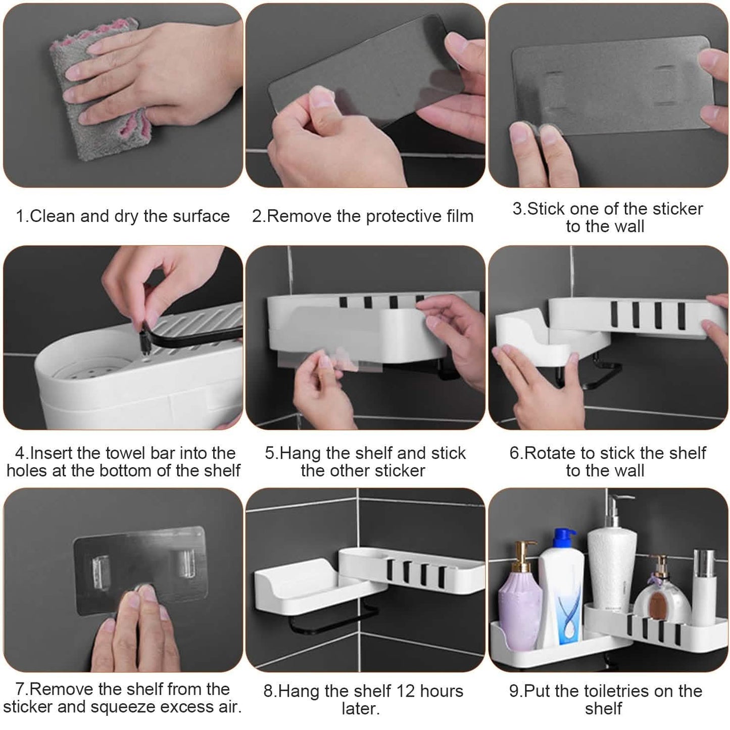 180° Rotatable Bathroom Corner Caddy Shelf DailySale