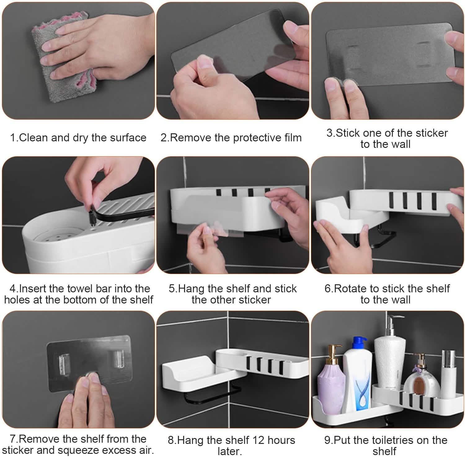180° Rotatable Bathroom Corner Caddy Shelf DailySale