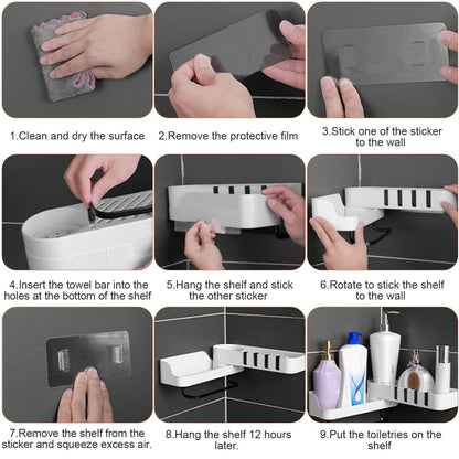 180° Rotatable Bathroom Corner Caddy Shelf DailySale