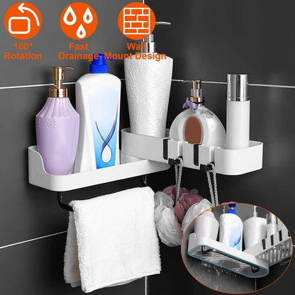 180° Rotatable Bathroom Corner Caddy Shelf DailySale