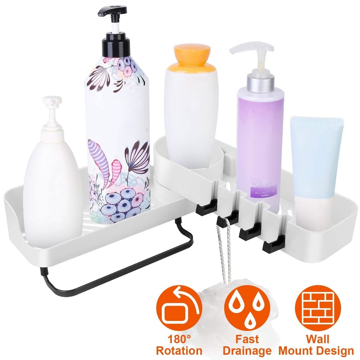 180° Rotatable Bathroom Corner Caddy Shelf DailySale