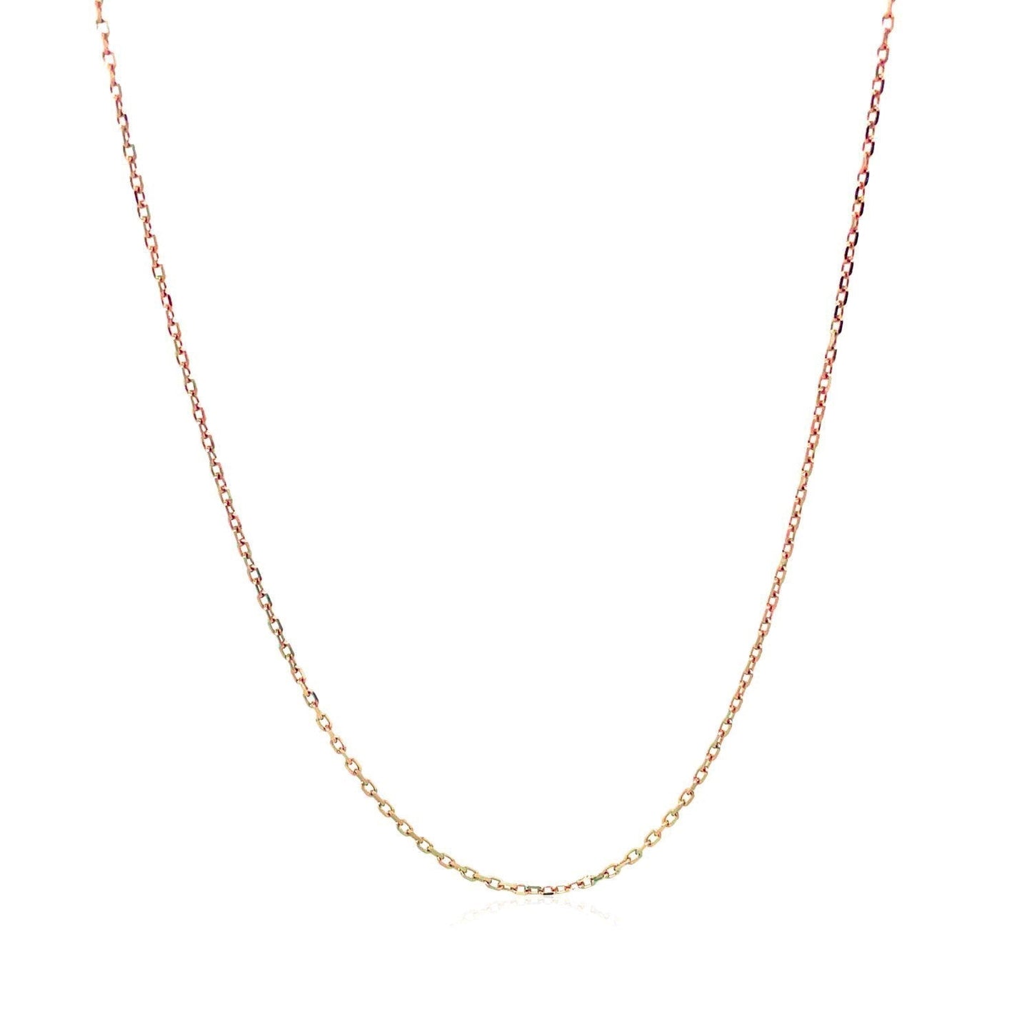 18k Rose Gold Diamond Cut Cable Link Chain (0.75 mm) Bids.com