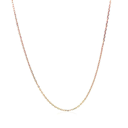 18k Rose Gold Diamond Cut Cable Link Chain (0.75 mm) Bids.com