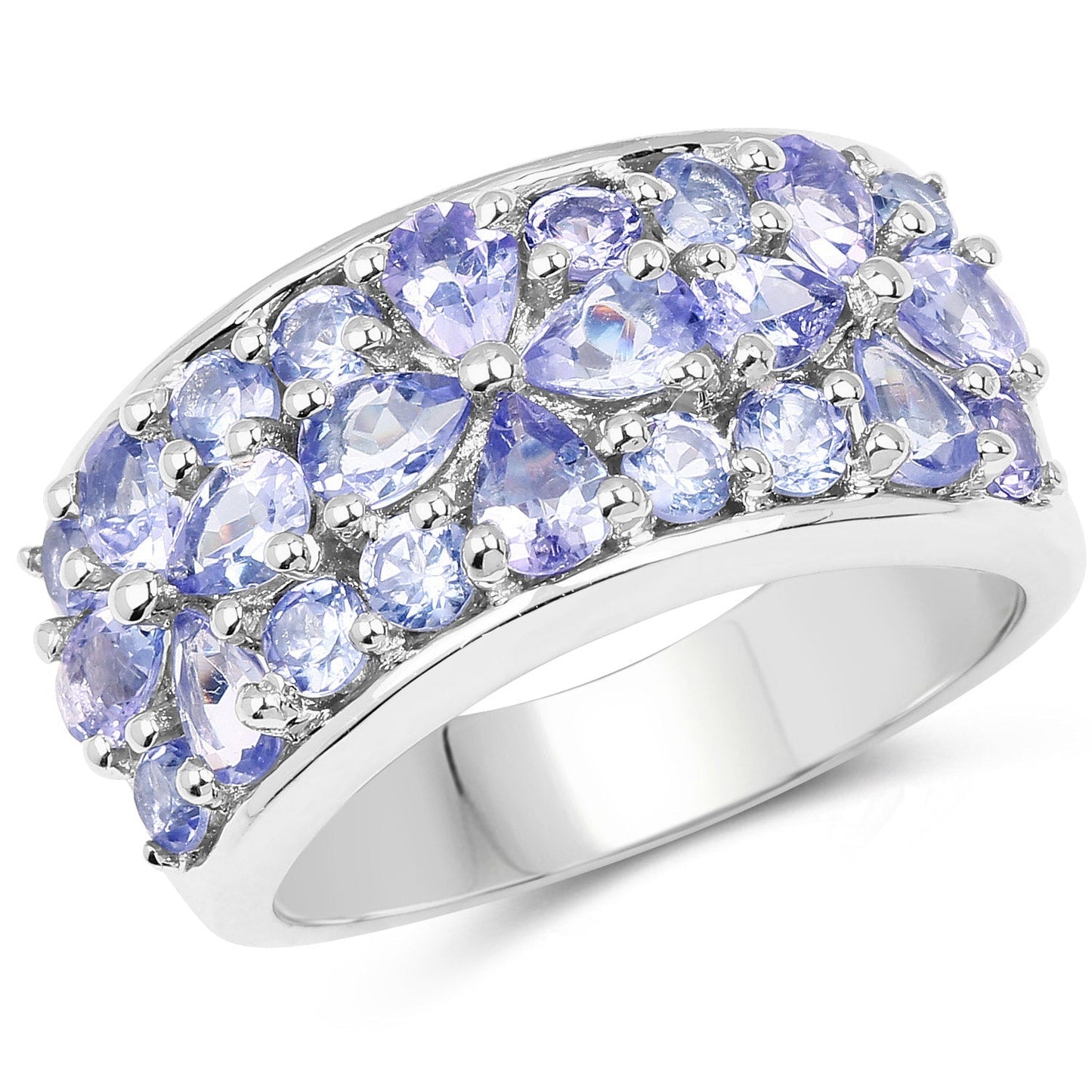 2.52 Carat Genuine Tanzanite .925 Sterling Silver Ring Bids.com
