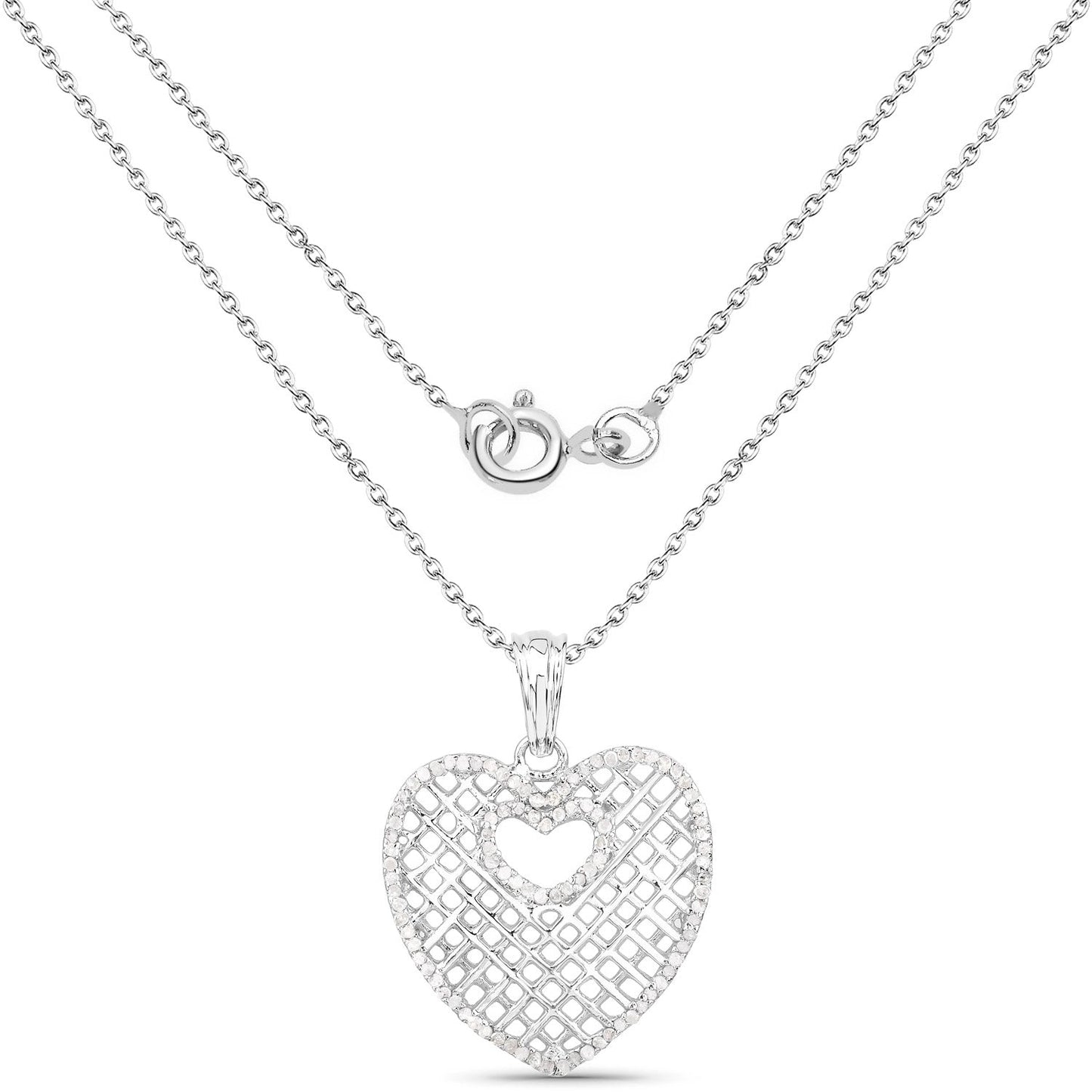 0.52 Carat Genuine White Diamond .925 Sterling Silver Pendant Bids.com