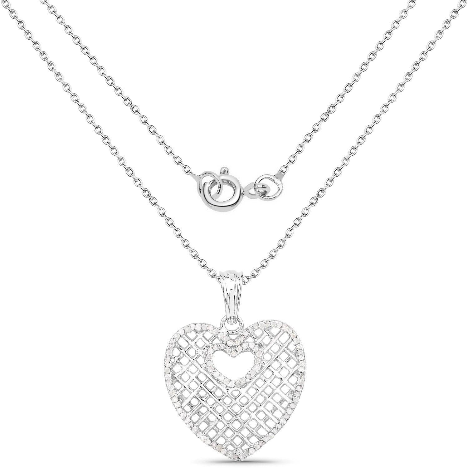 0.52 Carat Genuine White Diamond .925 Sterling Silver Pendant Bids.com