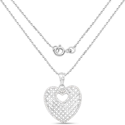 0.52 Carat Genuine White Diamond .925 Sterling Silver Pendant Bids.com