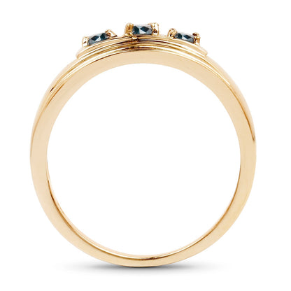 14K Yellow Gold Plated 0.33 Carat Genuine Blue Diamond .925 Sterling Silver Ring Bids.com