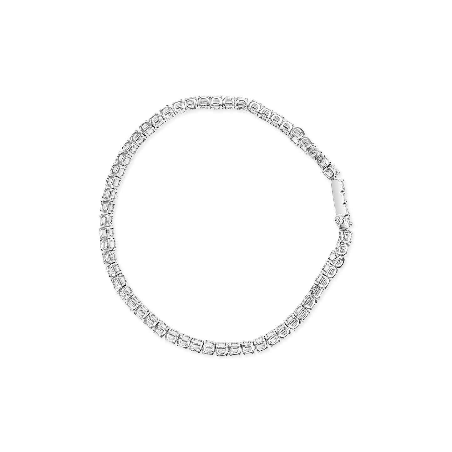 .925 Sterling Silver 1.0 Cttw Diamond Collar Line Link Bracelet (I-J Color, I1-I2 Clarity) - Size 7.25" Inches Bids.com