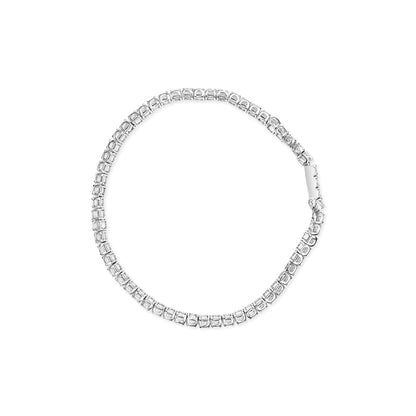 .925 Sterling Silver 1.0 Cttw Diamond Collar Line Link Bracelet (I-J Color, I1-I2 Clarity) - Size 7.25" Inches Bids.com