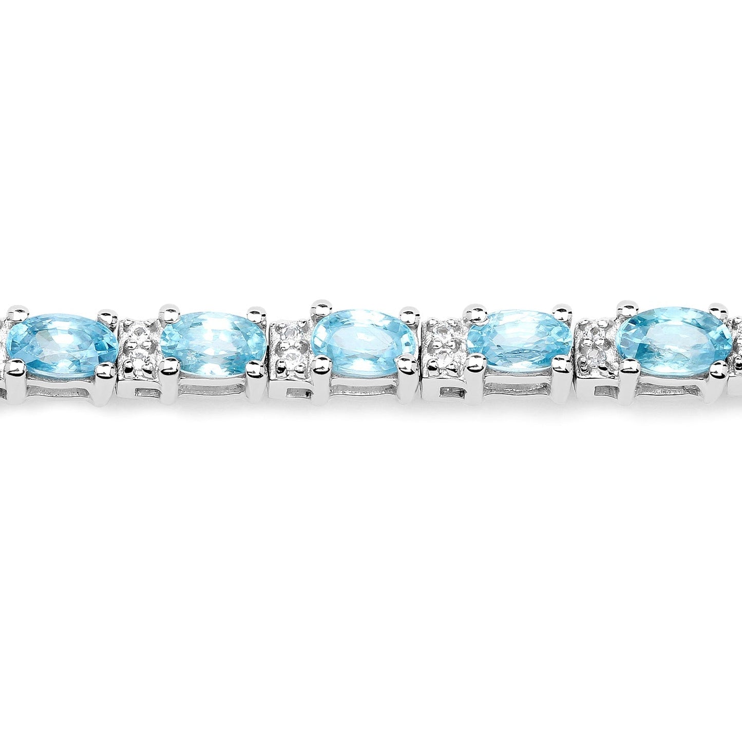 8.84 Carat Genuine Blue Zircon and Topaz White .925 Sterling Silver Bracelet Bids.com