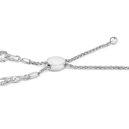 .925 Sterling Silver 1/2 Cttw Diamond Infinity Link Bolo Bracelet Bids.com
