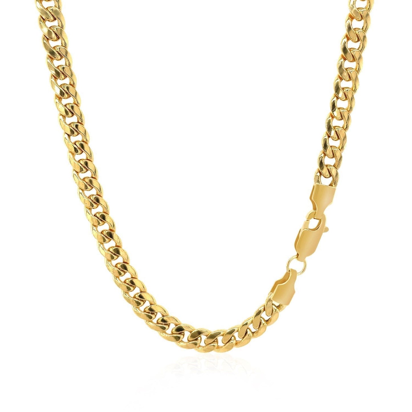 10k Yellow Gold Miami Cuban Semi Solid Chain (4.50 mm) Bids.com
