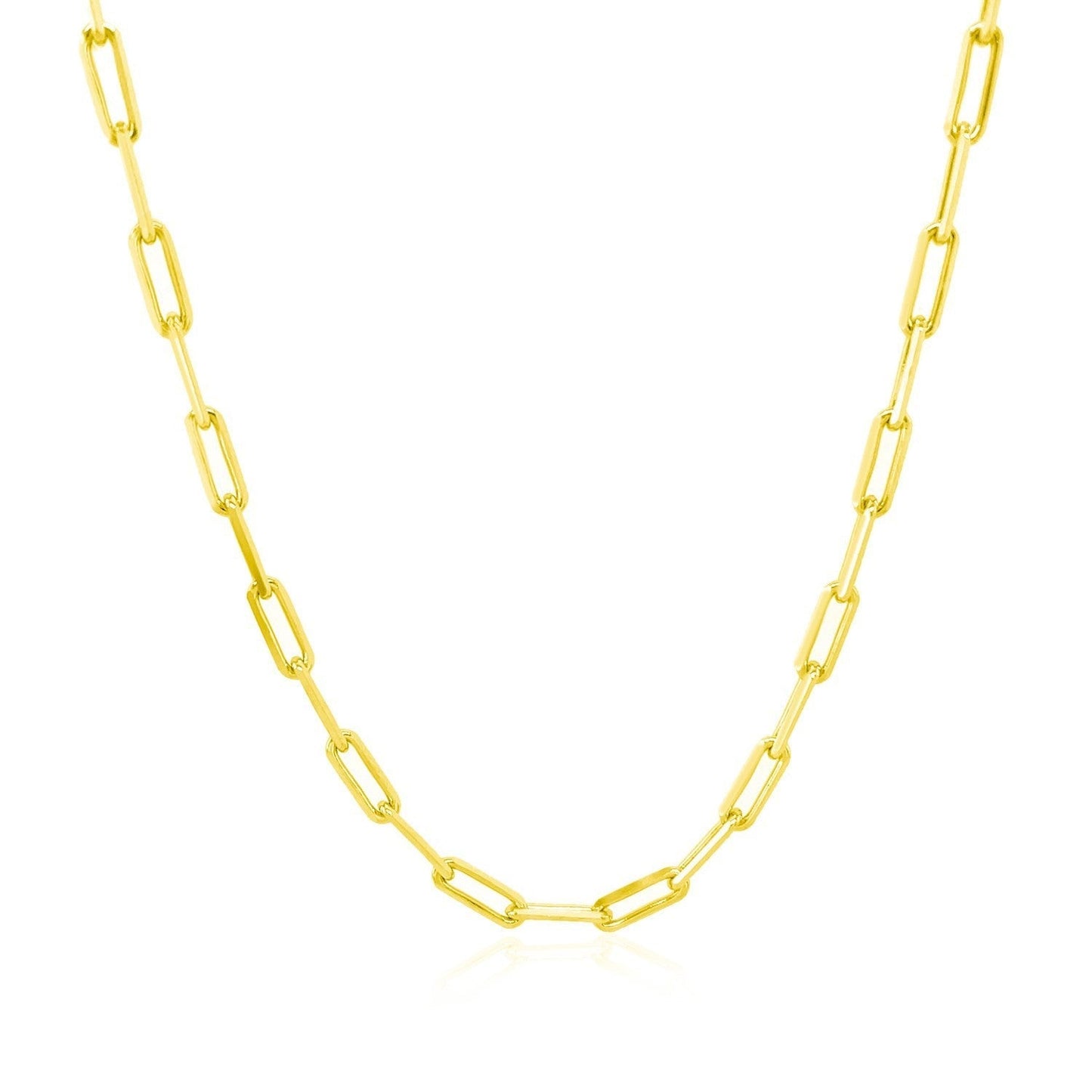 18K Yellow Gold Paperclip Chain (2.50 mm) Bids.com