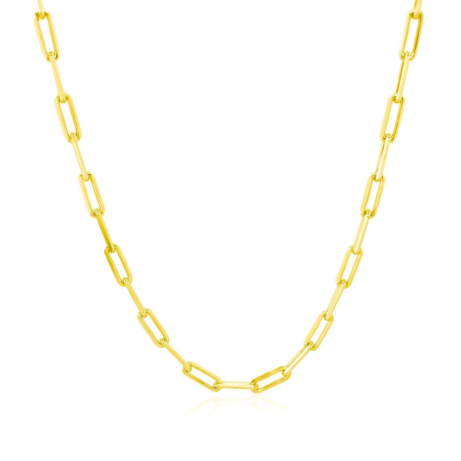 18K Yellow Gold Paperclip Chain (2.50 mm) Bids.com