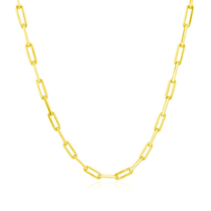 18K Yellow Gold Paperclip Chain (2.50 mm) Bids.com
