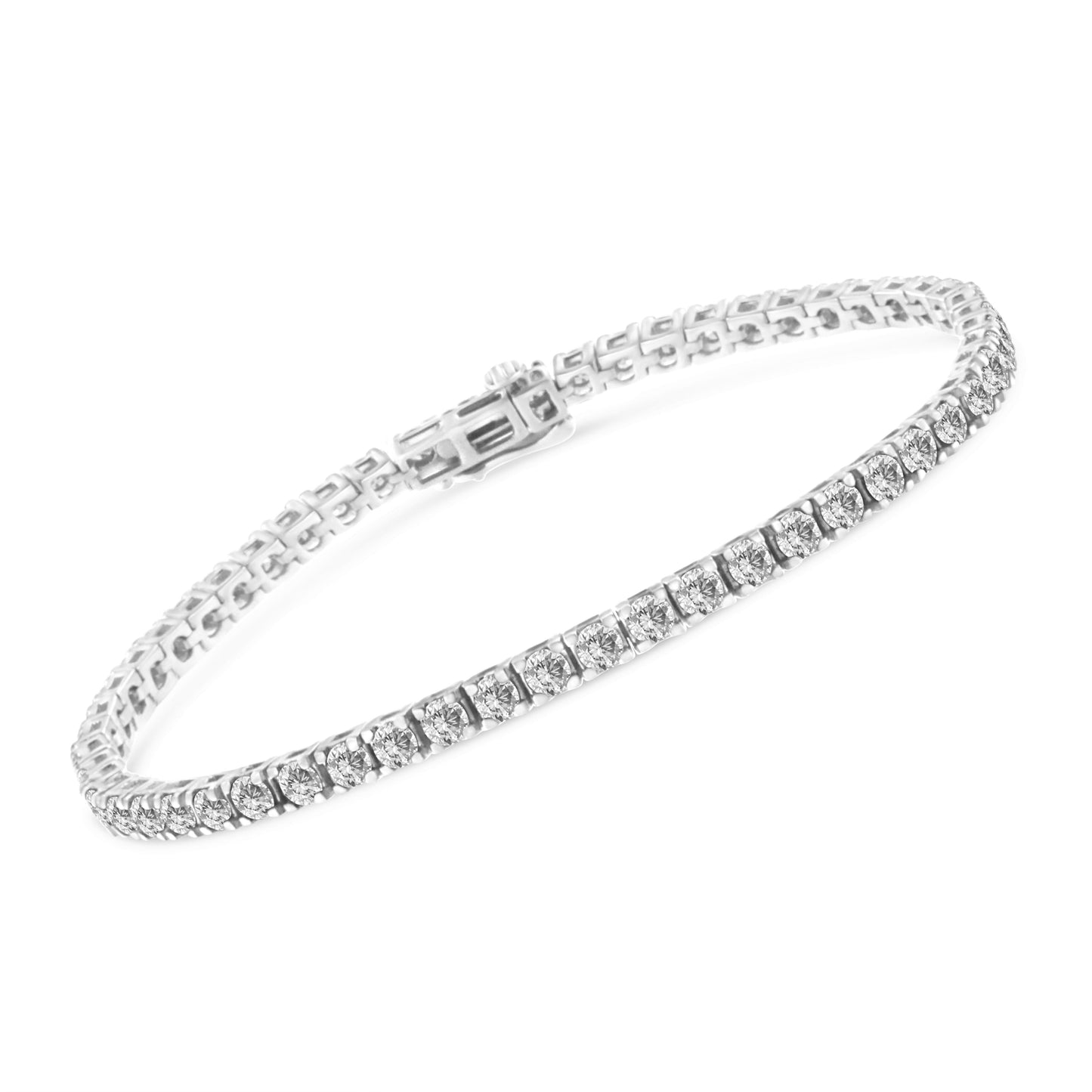14K White Gold 5.00 Cttw Prong Set Lab Grown Round Diamond Classic Tennis Bracelet (F-G Color, VS2-SI1 Clarity) - 7.25" Bids.com