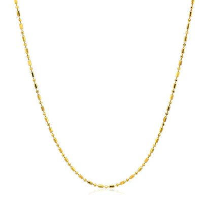14k Yellow Gold Diamond-Cut Bead Chain 1.0mm Bids.com