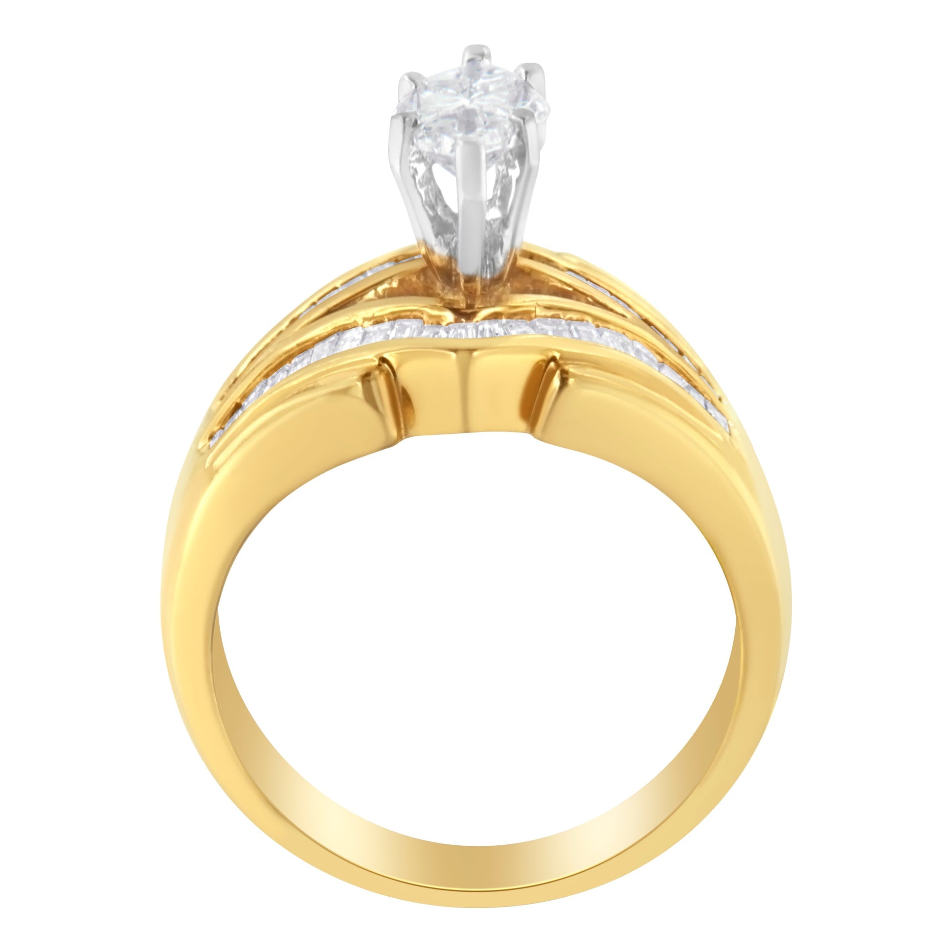 14KT Two-Toned Gold Diamond Cocktail Ring (1 cttw, H-I Color, SI1-SI2 Clarity) Bids.com