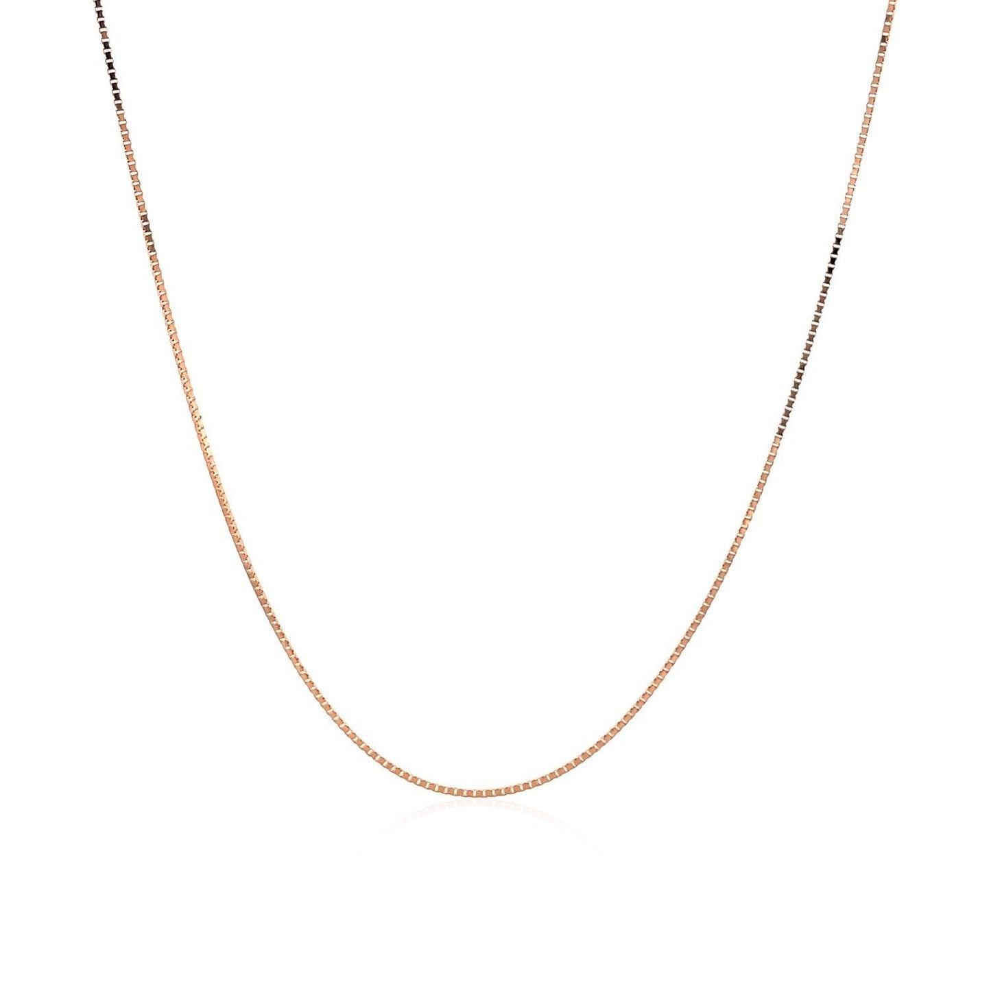 18k Rose Gold Classic Box Chain (0.60 mm) Bids.com