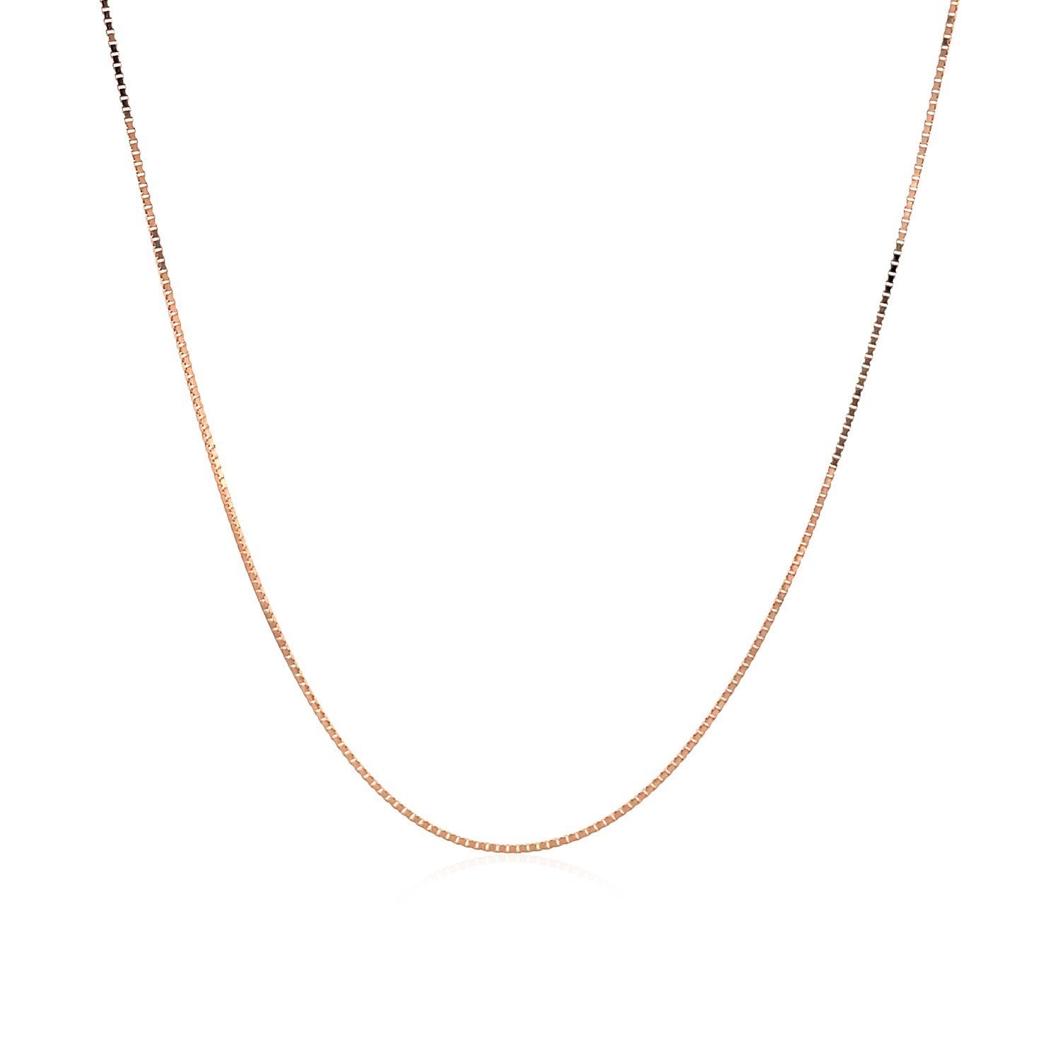 18k Rose Gold Classic Box Chain (0.60 mm) Bids.com