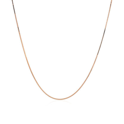 18k Rose Gold Classic Box Chain (0.60 mm) Bids.com