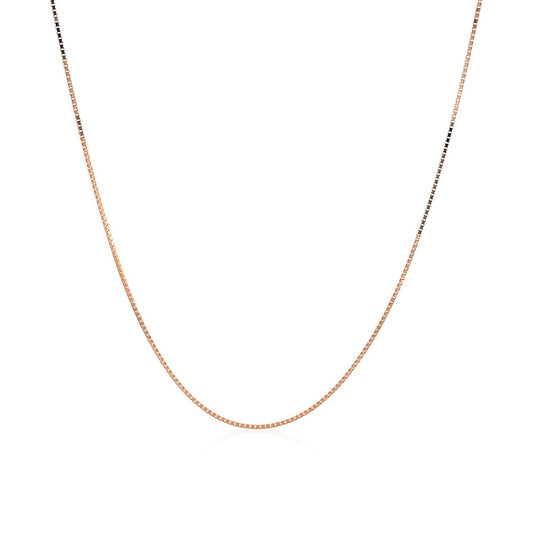 18k Rose Gold Classic Box Chain (0.60 mm) Bids.com