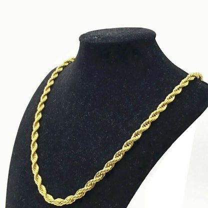 18k Diamond Cut Rope Chain Necklace 5MM DailySale