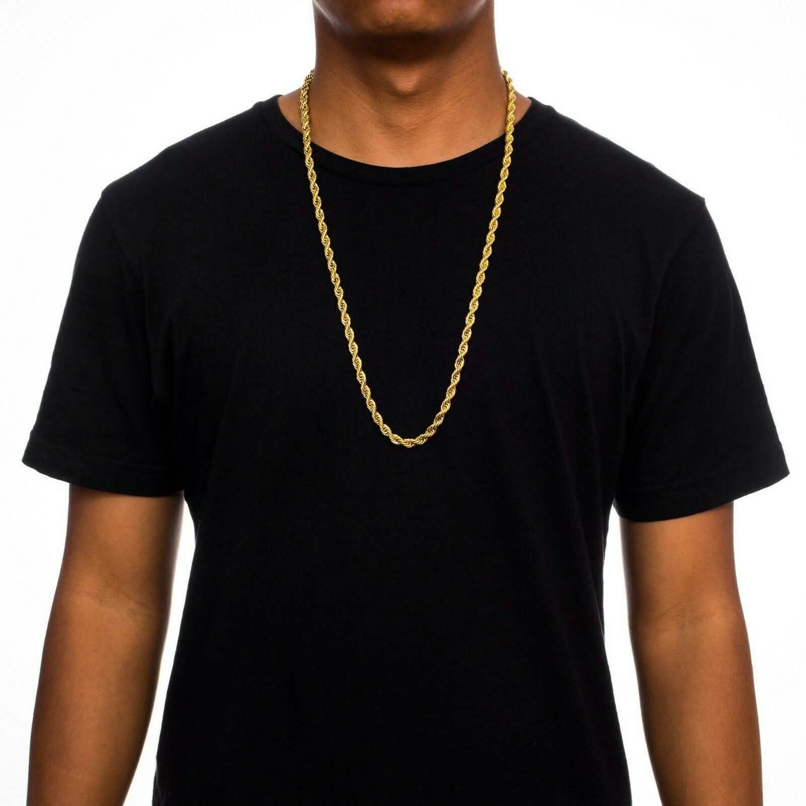 18k Diamond Cut Rope Chain Necklace 5MM DailySale