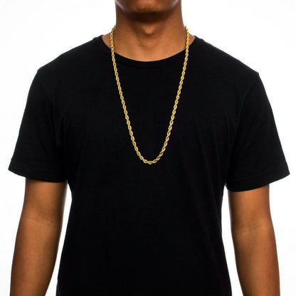 18k Diamond Cut Rope Chain Necklace 5MM DailySale